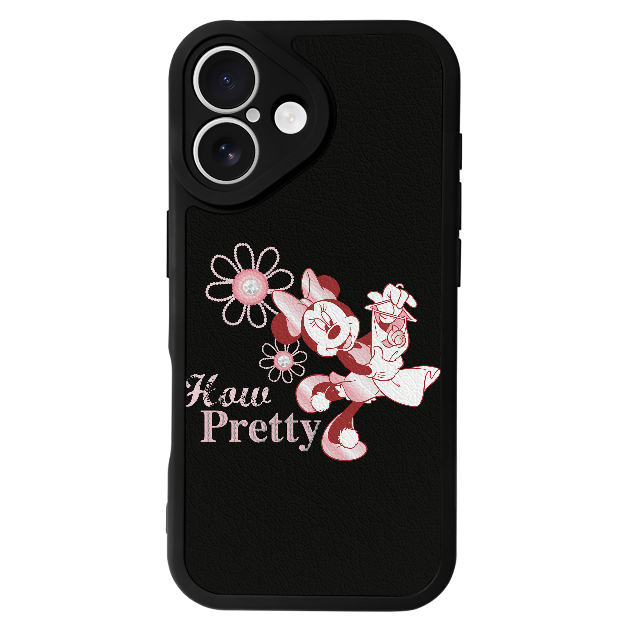 （画像用） ミッキーマウス Mickey Mouse 【iPhone 16シリーズ対応】シリコンスマホケース（レザー調） 材質：シリコン